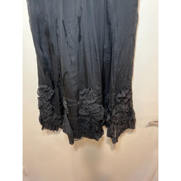 Rebecca Taylor Black 100% Silk V-NeckCocktail Mini Dress Women Size 2 - Picture 3 of 9